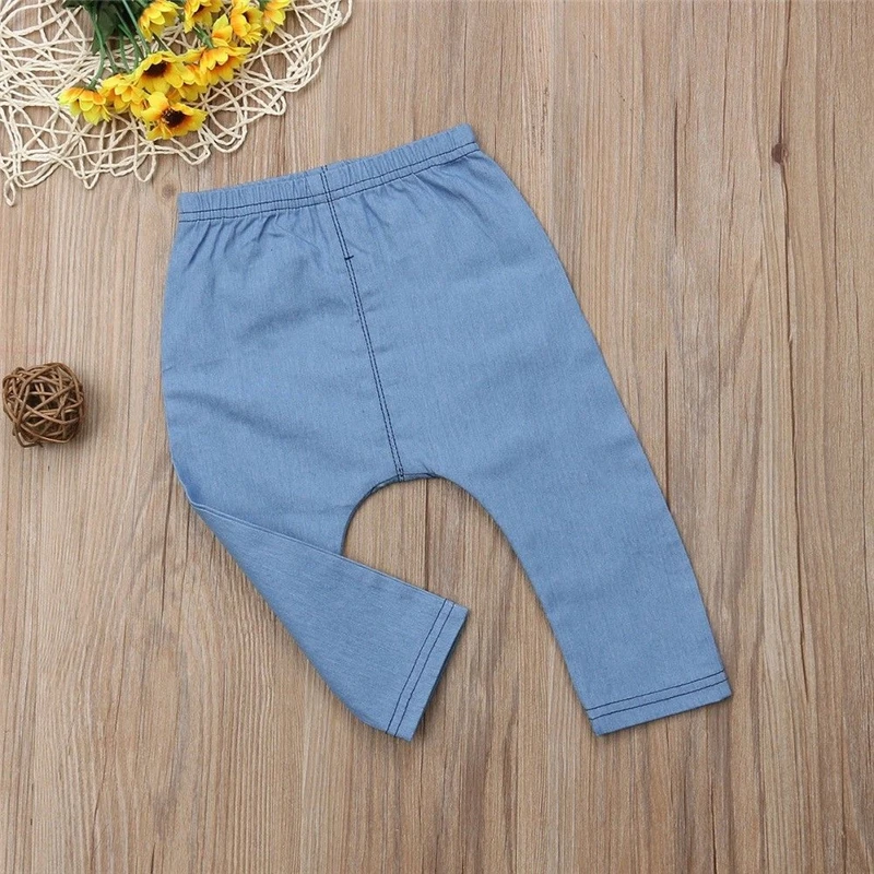 Cute Baby Pants Fashion Baby Boys Girls Denim Pants Animal Print Long Trousers Bottoms Kids Trousers Children Pant Baby Leggings