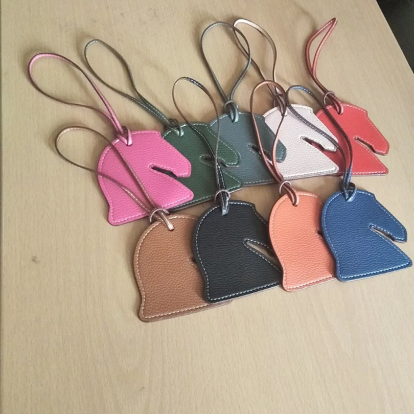 Fashion PU Leather Animal Horse Head Pendant Women Handbag Key Chain Ring Charm Bag Purse Keychain R302