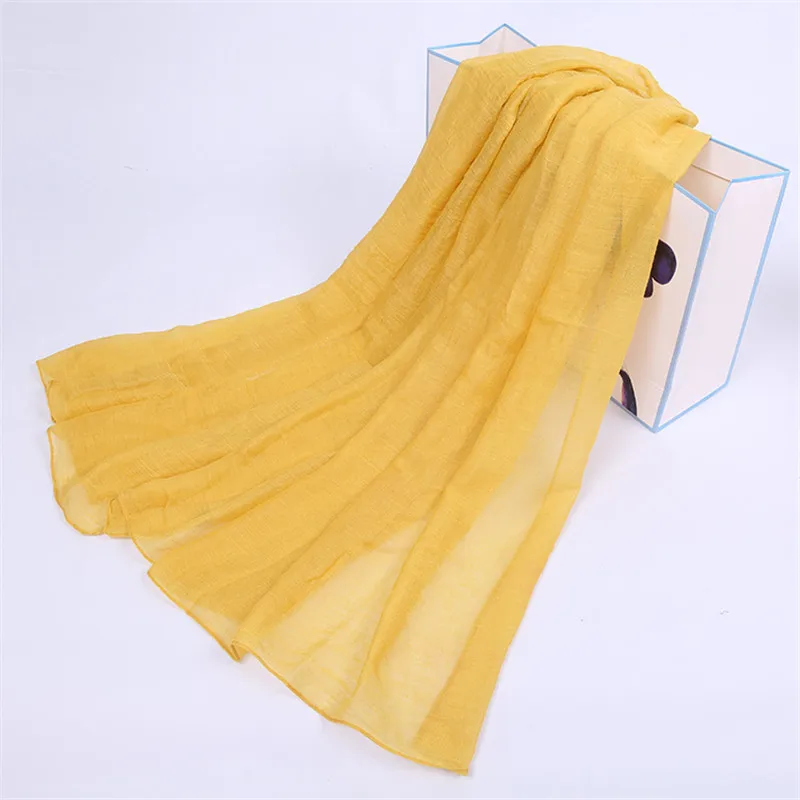 2019 Fashion Women Cotton Solid Scarf Summer Pashmina Shawls and Wraps Long Soft Female Foulard Muslim Hijab Stoles Head Scarves