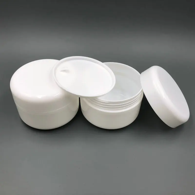 

100g Round Empty Plastic Cream Jar with Lids & Inner Cap, 100ml White Plastic Jar Pot Cosmetic Container, FREE Shipping 20PCS