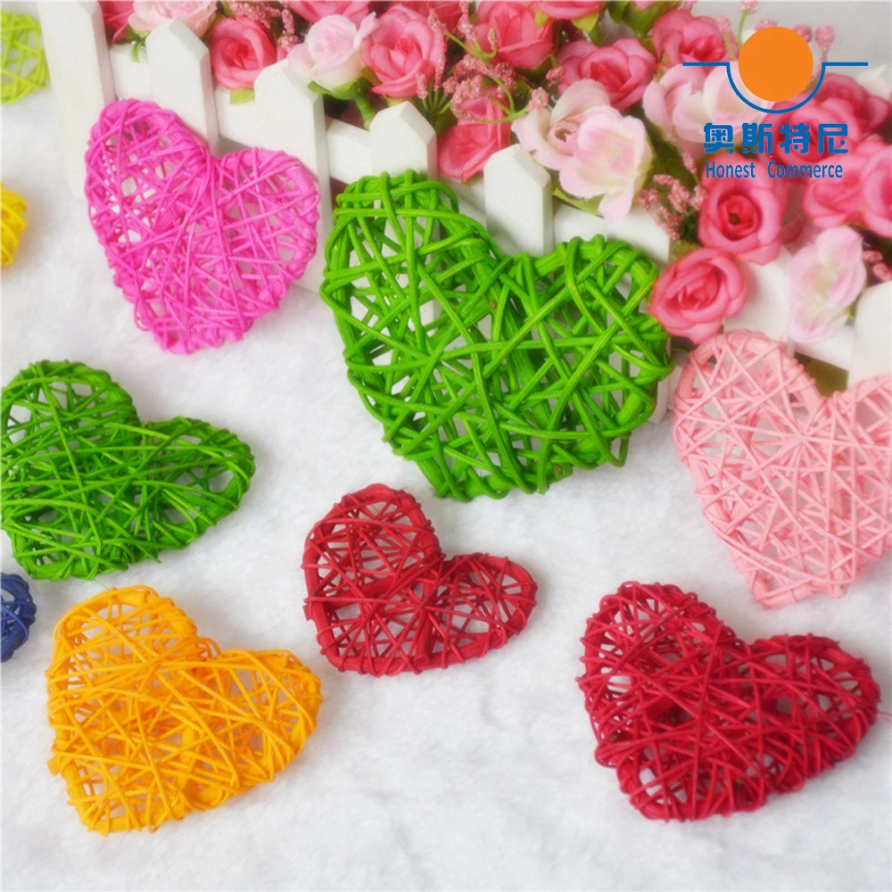 10pcs rattan weaved heart shape sepa takraw&herb shape rattan ball mix 13 colors for decoration