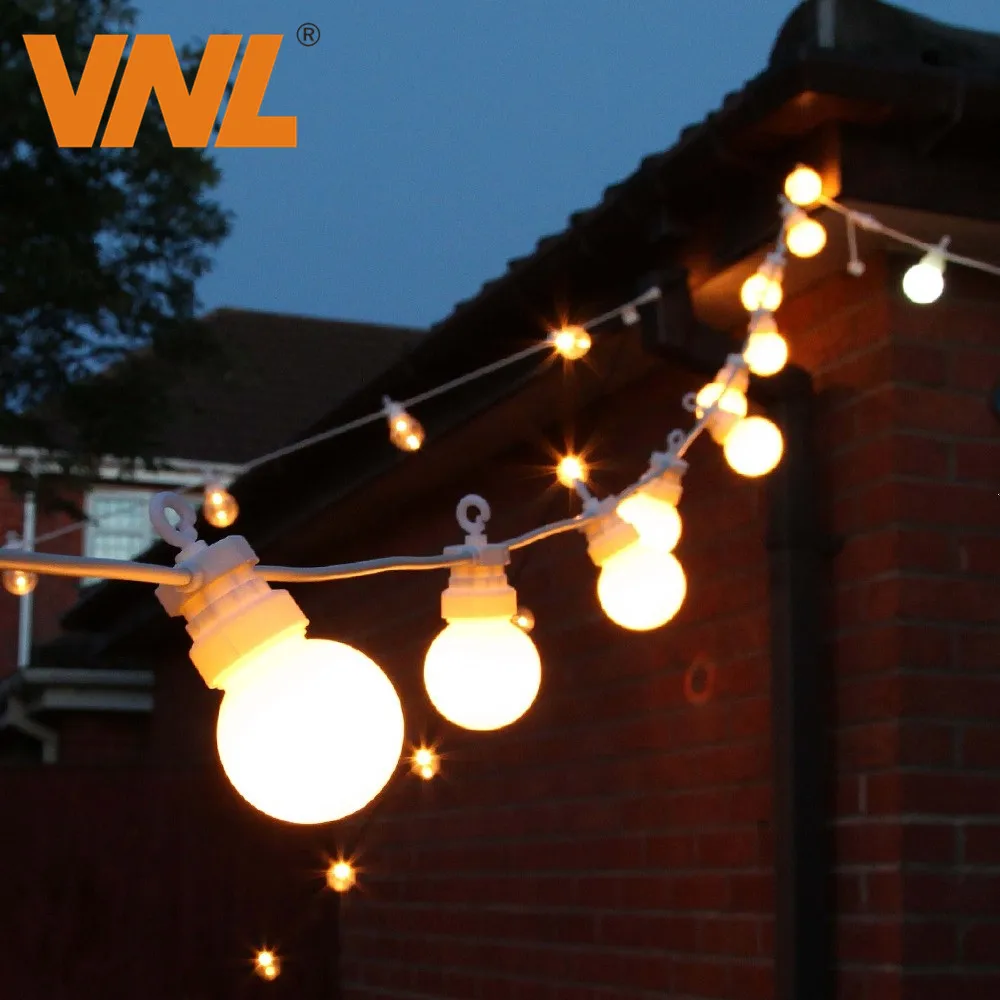 VNL IP65 G50 White Cable Milky Ball String lights Indoor Outdoor Light String For Bar Wedding Christmas Garland Party Decorative