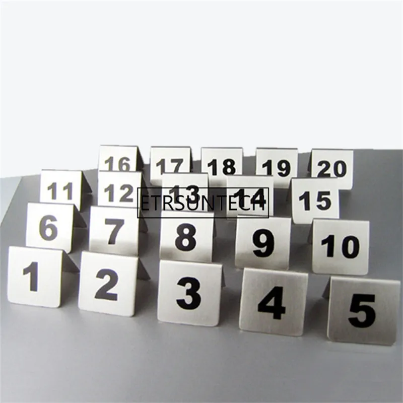 Stainless Steel Table Number Cards Wedding Restaurant Cafe Bar Table Numbers Stick Set For Wedding Birthday Party Supplies 1-100