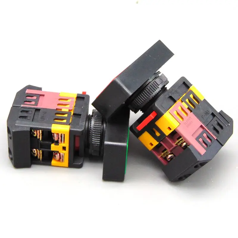AS-22N 25N Start-stop Double Pushbuttons Switch With LED Lamp  Mounting hole 22mm 25mm AC220V