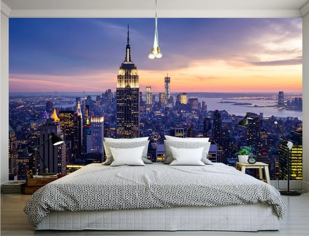 custom photo wallpaper 3d New York Dawn Landscape customized wallpaper for walls Home Decoration