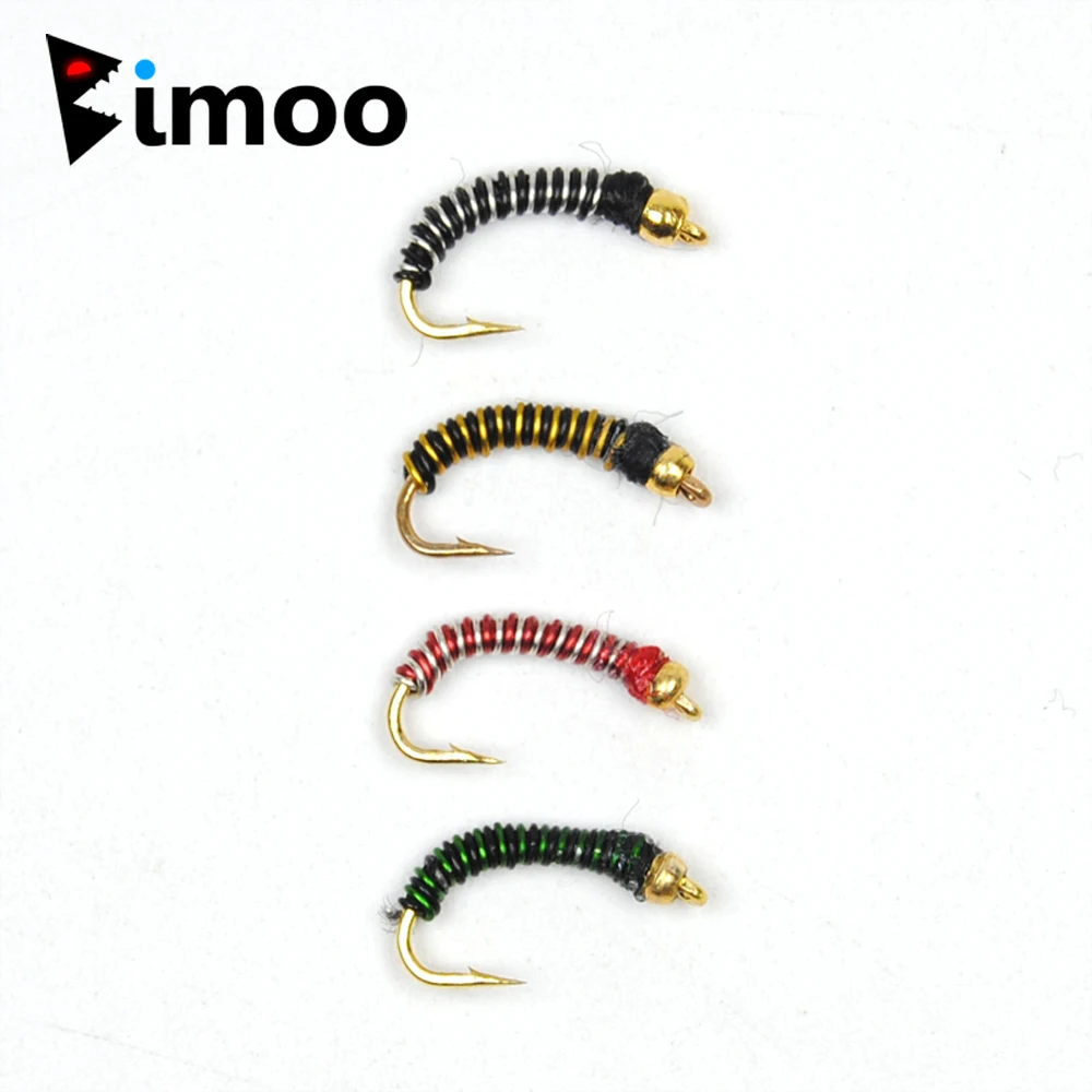 Bimoo 10pcs #14 Bi Color Brassie Midges Chironomids Fly Fishing Flies / Bait / Lures