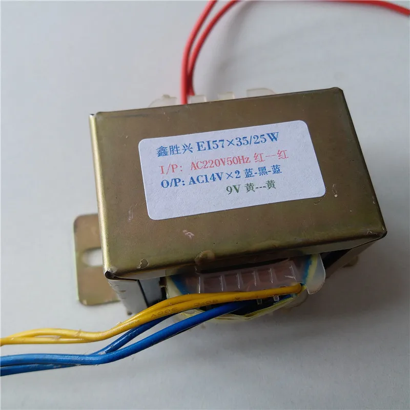 14V-0-14V 0.8A 9V 0.3A Transformer 220V 25VA EI57*35 Multimedia active amplifier 2.54mm Terminal audio transformer for SA-A12