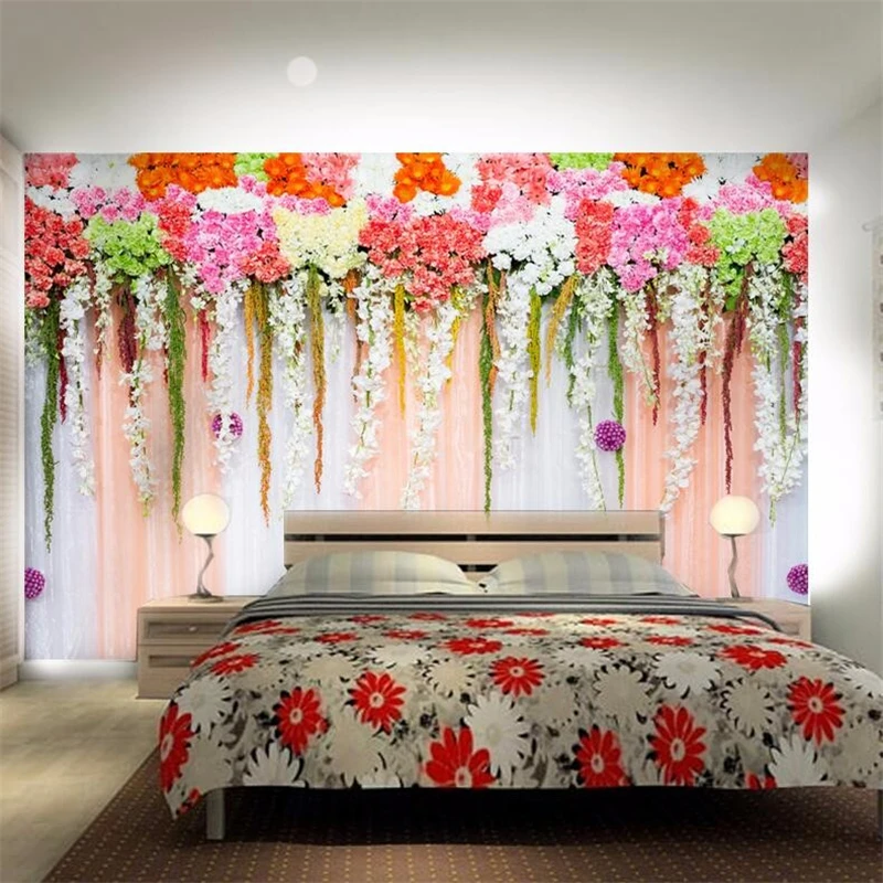 beibehang photo wallpaper quality flash silver cloth / TV sofa background bedroom garden wedding flowers large mural wallpaper