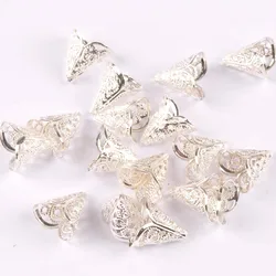 Gold/silver/Bronze 50Pcs Hollow Filigree Wraps Flowers Connectors Metal Crafts Embellishments For DIY Scrapbookings Home Decor