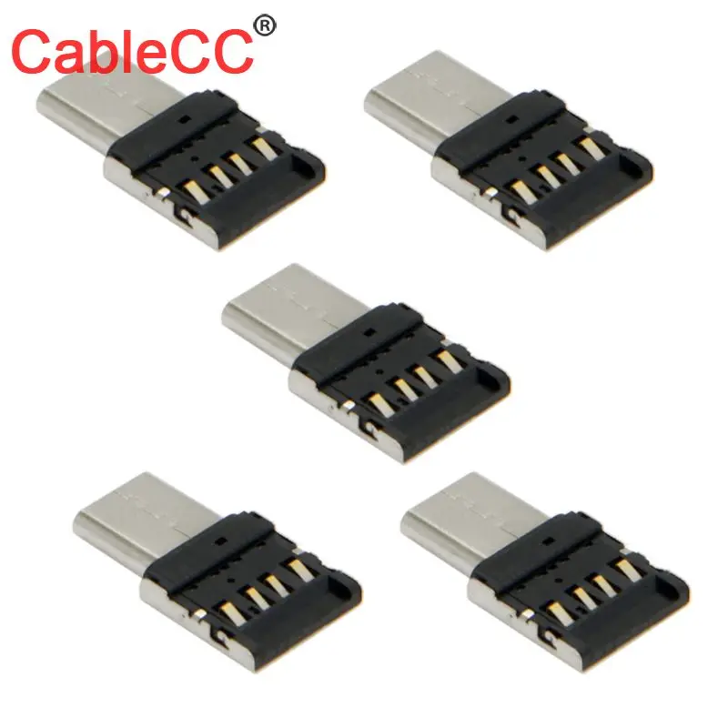 

CableCC 5pcs USB-C Type-C Ultra Mini to USB 2.0 OTG Adapter for Cell Phone Tablet & USB Cable & Flash Disk