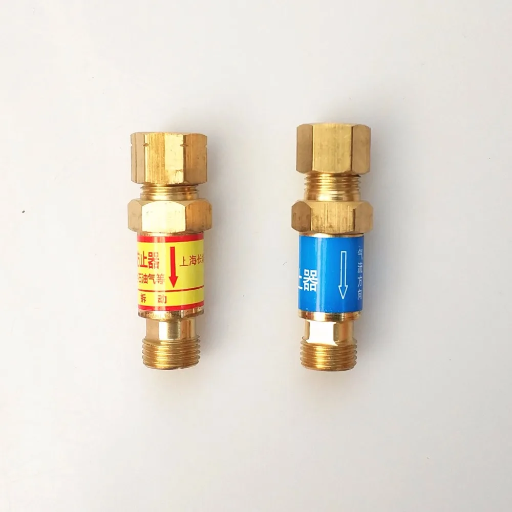 1 Pair Flashback Arrestor Check Valve Flame Buster M16*1.5 Type HF-2 for Gas Welding Cutting Torch Pressure Oxygen Regulator