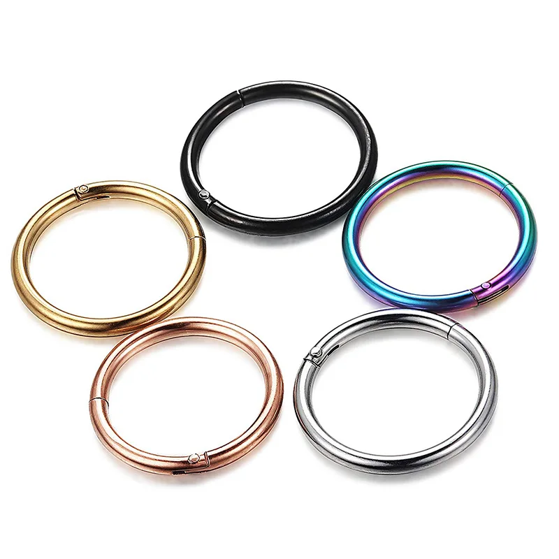 Multiple Colour Surgical Steel Cute mini Small ear Circle Earrings Nose Circle Ear Helix Bone Tragus Closed Piercing Nose Nail