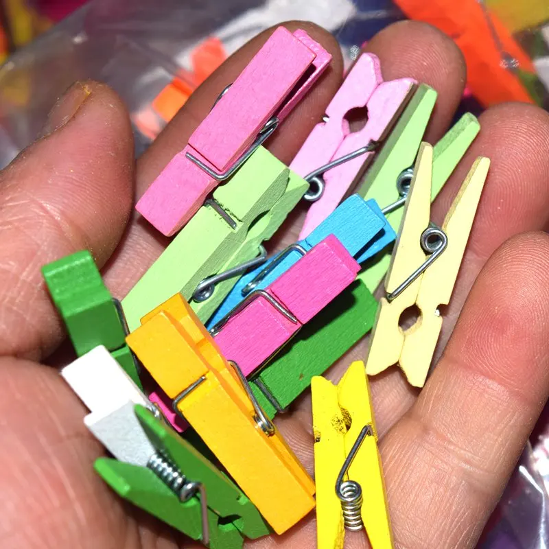 10-50 Teile/paket Heißer Verkauf Mini Natürliche Holz Kleidung Foto Papier Peg Pin Wäscheklammer Handwerk Clips Schule Büro Schreibwaren 19331 – Detail 19