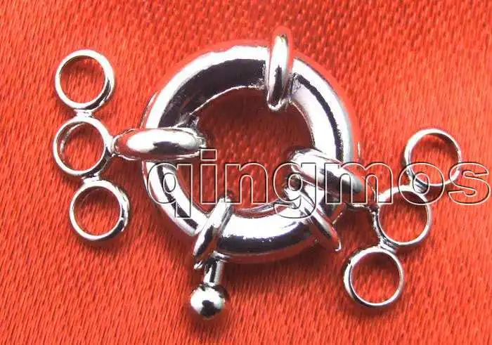 

SALE One Big 18mm Silver Plated ring three strings Clasp-gp162 Wholesale/retail Free shipping