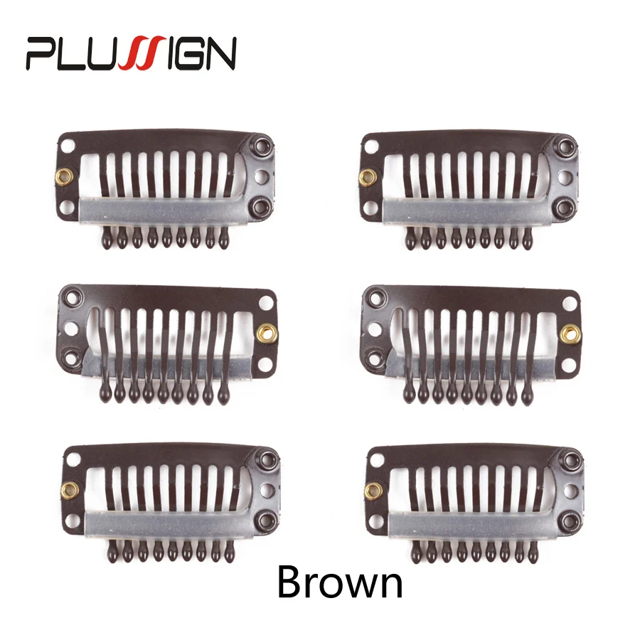 10Pcs Czarne spinki do włosów do przedłużania peruki w kształcie litery U 9 klipsów do zębów Narzędzia do stylizacji Brązowy blond 32Mm Grzebień do peruki