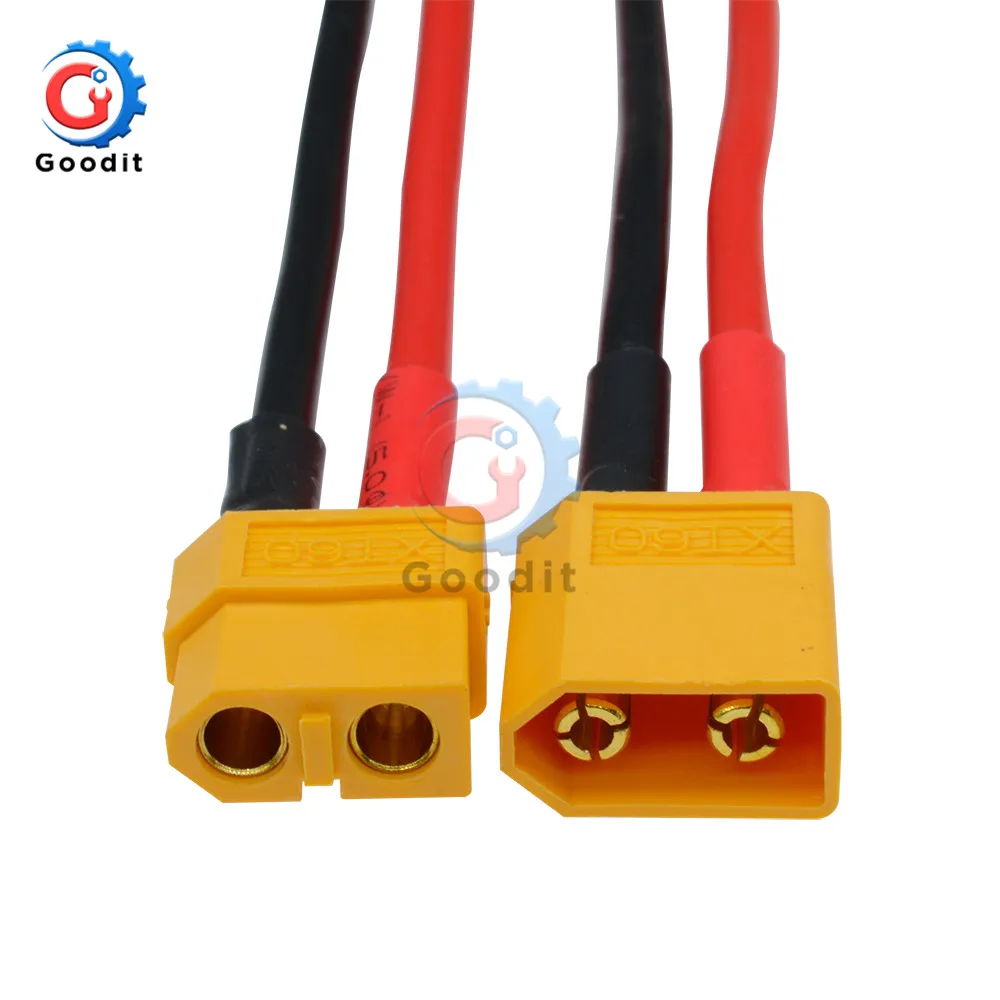 2PCS of XT60 Battery Male Female Connector Bullet Plug with Silicon 14 AWG Electrical Wire Cable 14AWG For RC Lipo Battery