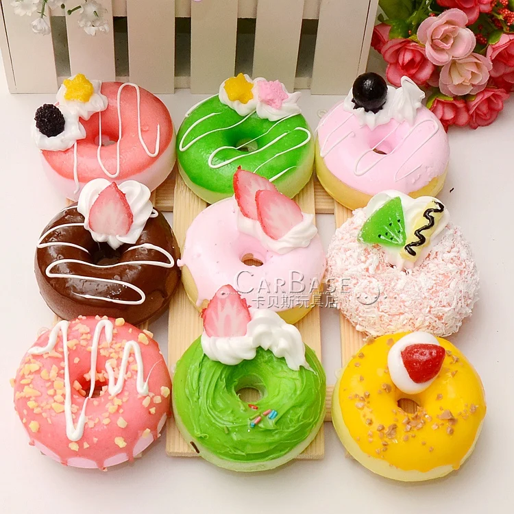 12pcs/lot 9cm Donut Simulation Food Model Artificial Fake Cake Creative Crafts Wedding Photography Props Early Childhood Toys