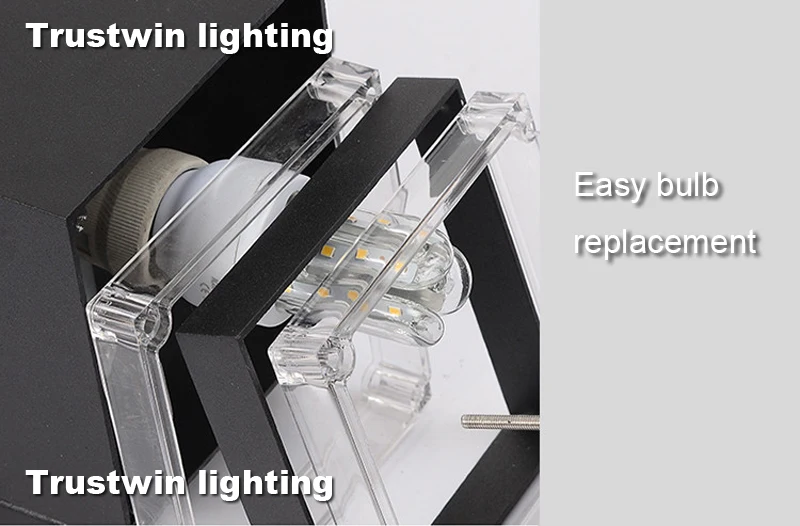 2 buah lampu LED taman kotak modern tahan air luar ruangan 110V 120V 220V 230V 240V 12V 24V LED tiang lampu luar ruangan