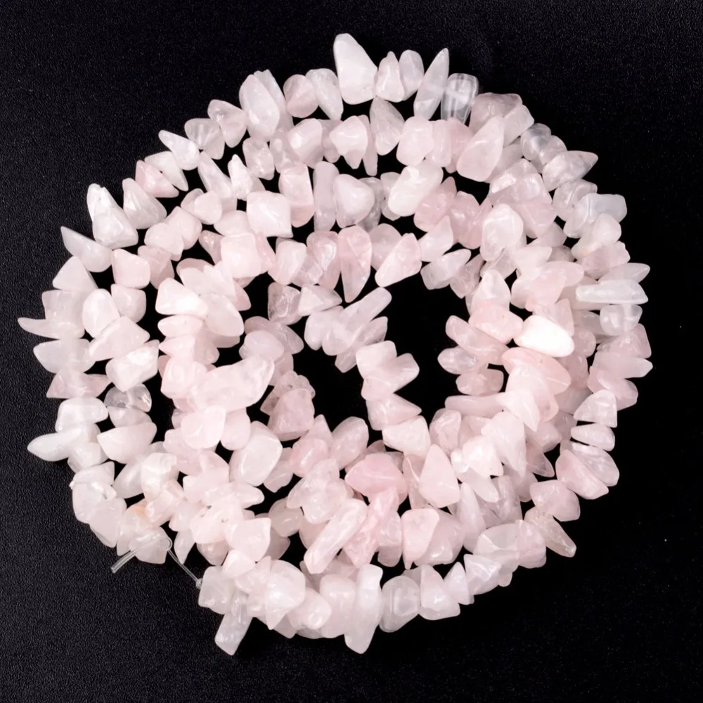 Rose Pink Quartz Chips Beads For Needlework 8mm-12mm Irregular Natural Stone Beads Accessories Diy Jewelry Making Bracelets 15\