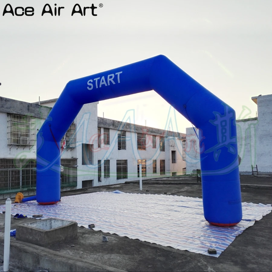 Classical 6 m W Square Shape Blue Inflatable Start Line ArchwaySport Finish Line Arch With Logo For Game Event By Ace Air Art