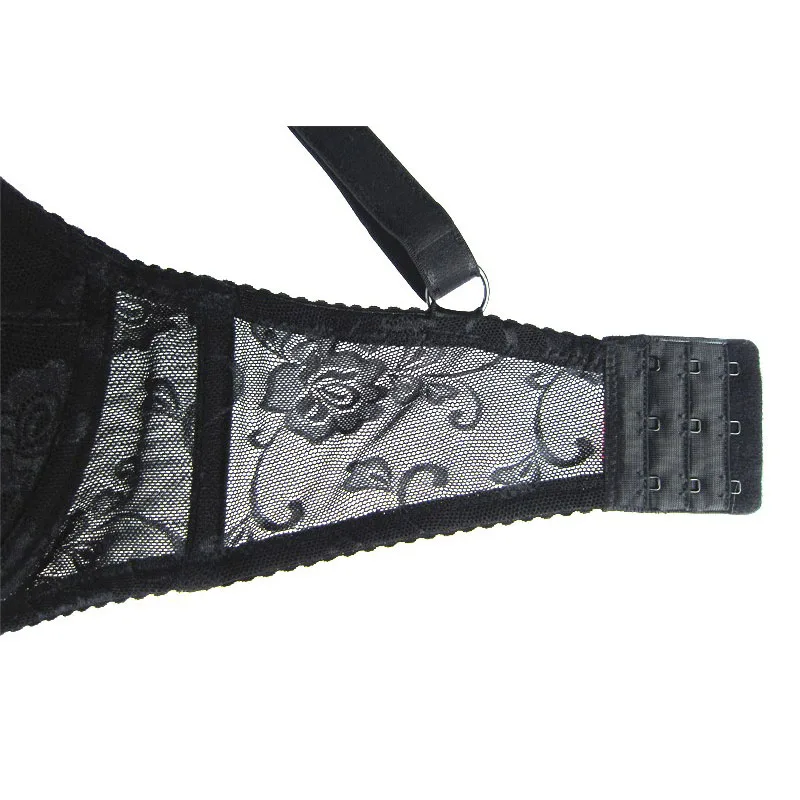 Sujetador con aros 113B para mujer, bralette de Color negro y gris con copa de gran tamaño, estilo diario 36 38 40 42 44 D DD DDD E F, 2019