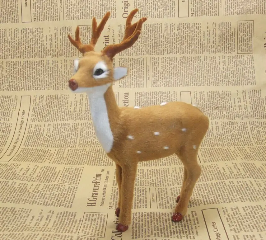 simulation animal sika deer model 20x17cm  toy polyethylene&furs Resin handicraft,props,Christmas gift,home decoration d0047