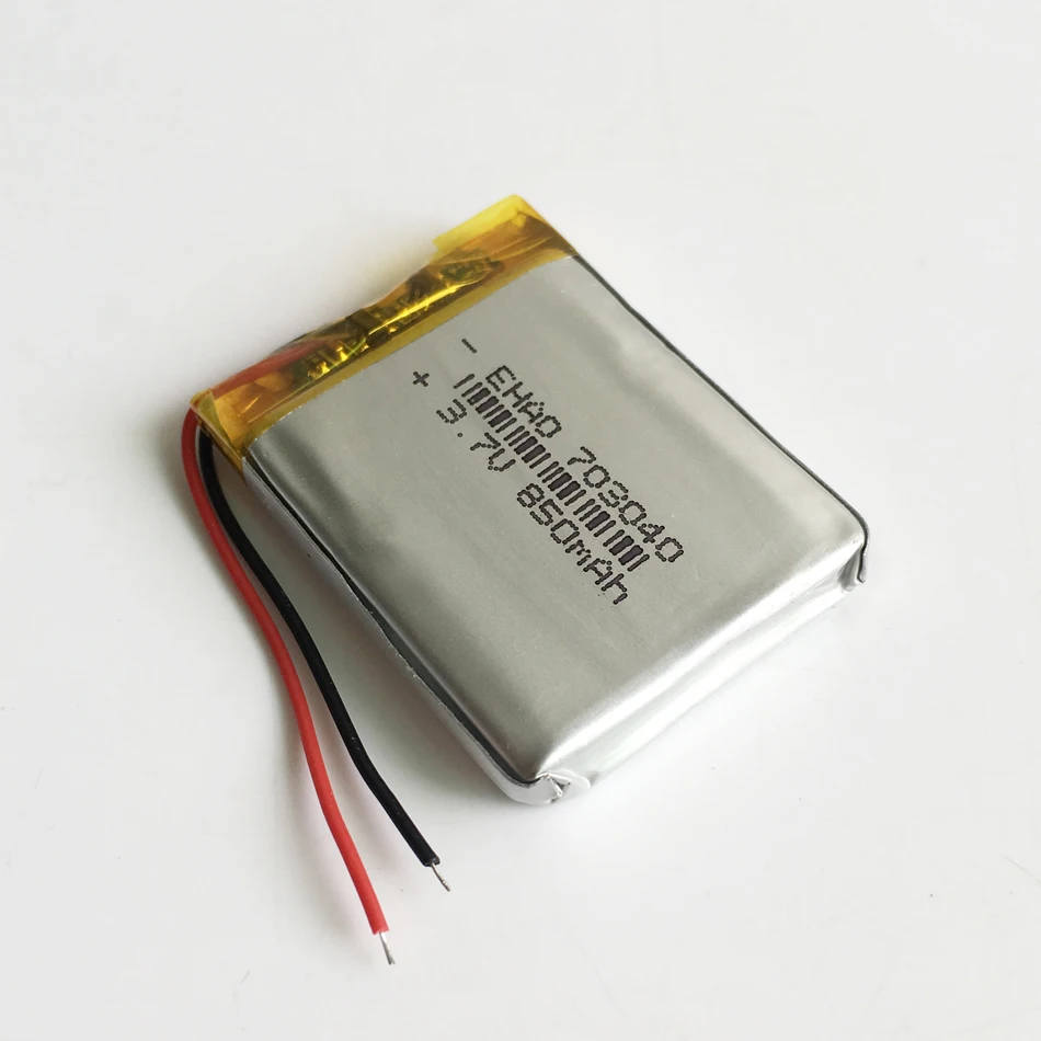 Batterie aste en lithium polymère Lipo, 3.7V, 850mAh, 703040, appareil photo, DVD, livre électronique, casque Bluetooth, enregistreur, montre GPS, 10 pièces