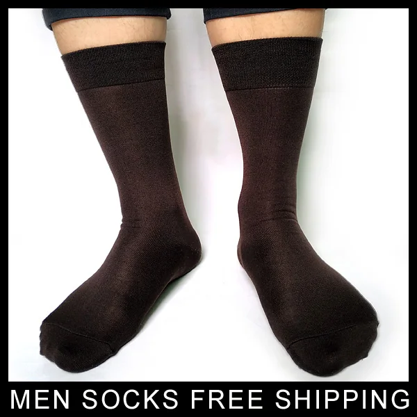 Mens Solid Color Socks For Business Men High Quality Brand Coffee Dress Suits Socks New Fashion Male Sox