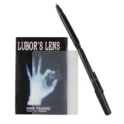 1pcS Magic Lubor's Lens X-Ray To Change (Gimmick Card and pen)Paul Harris Magic Tricks distorted visual stage magic props