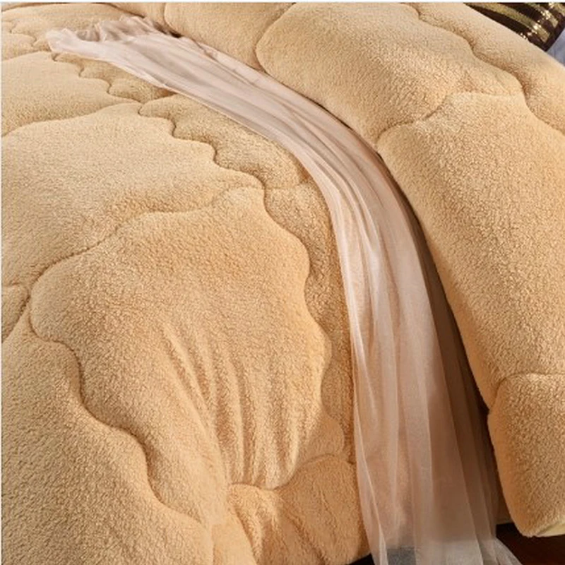 Camelhair Warm Winter Wool Quilt Thicken Comforter/ Duvet/ Blanket Lamb Down Fabric Filling Bedding Set