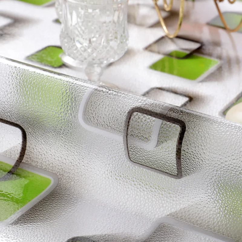 2019 new arrival 1.0mm thick plaid flower pattern pvc table cloth soft glass crystal board table covers protectors home textile