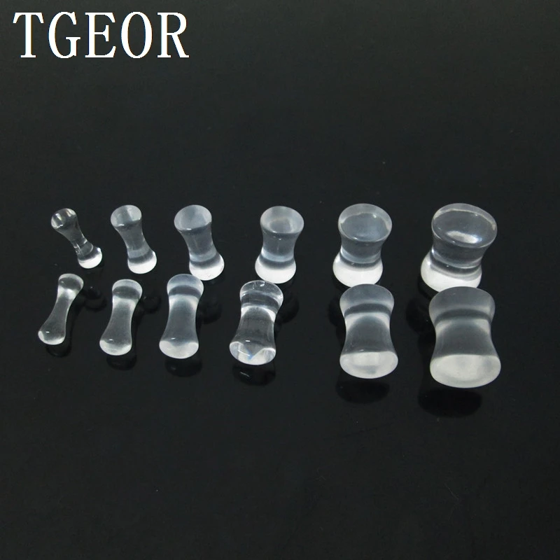 

Free shipping wholesale 120pcs mixed 6 gauges clear UV saddle ear plug acrylic ear expander