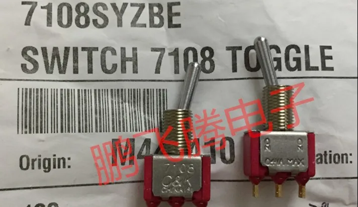 [VK]original C&k 7108SYZBE button switch 3 feet 3 pin 2 gear from the reset shake switch  rocker switch 0.4VA hold 6MM