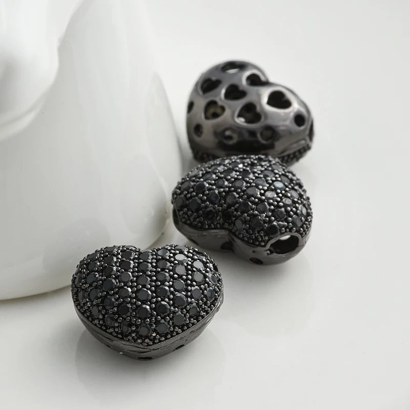 1PCS Black Heat Star Charm Beads Hollow Big Hole  Accessories For Handmade Jewelry Making DIY Woman Man Bracelet Gift