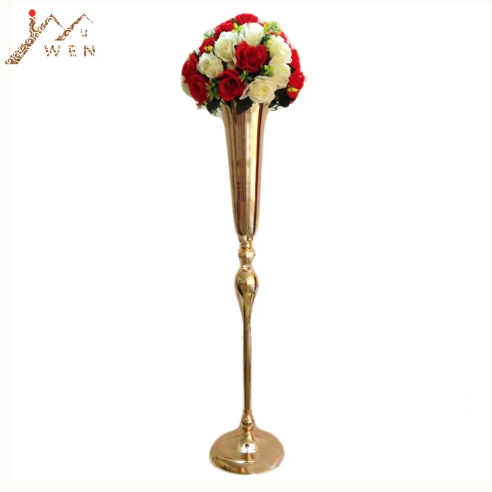 Height 100 cm Gold Flower Vase Wedding Centerpieces Vase Decoration Event Party Road Lead 1 lot = 10 pcs