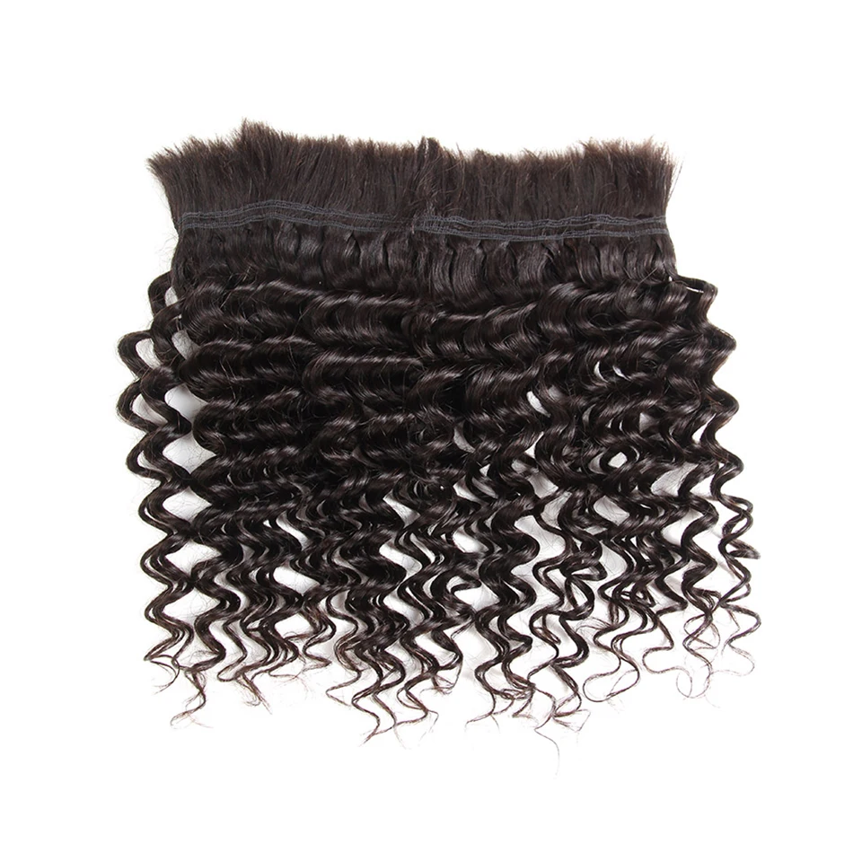 Sleek Pre-Colored Brazilian Deep Wave Human Hair Braiding Bulk No Weft 10 To 30 Inch Remy Bulk Human Hair Free Shipping