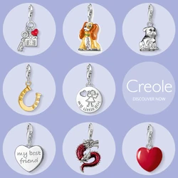 Sweet House Dog Horseshoe My Little Girl My Best Friend Dragon Heart Charm Pendant,2019 Trendy Jewelry 925 Sterling Silver Gift