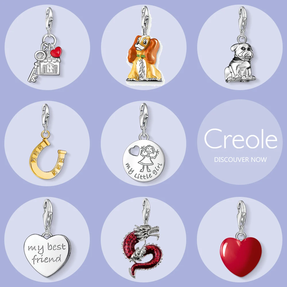 Sweet House Dog Horseshoe My Little Girl My Best Friend Dragon Heart Charm Pendant,2019 Trendy Jewelry 925 Sterling Silver Gift