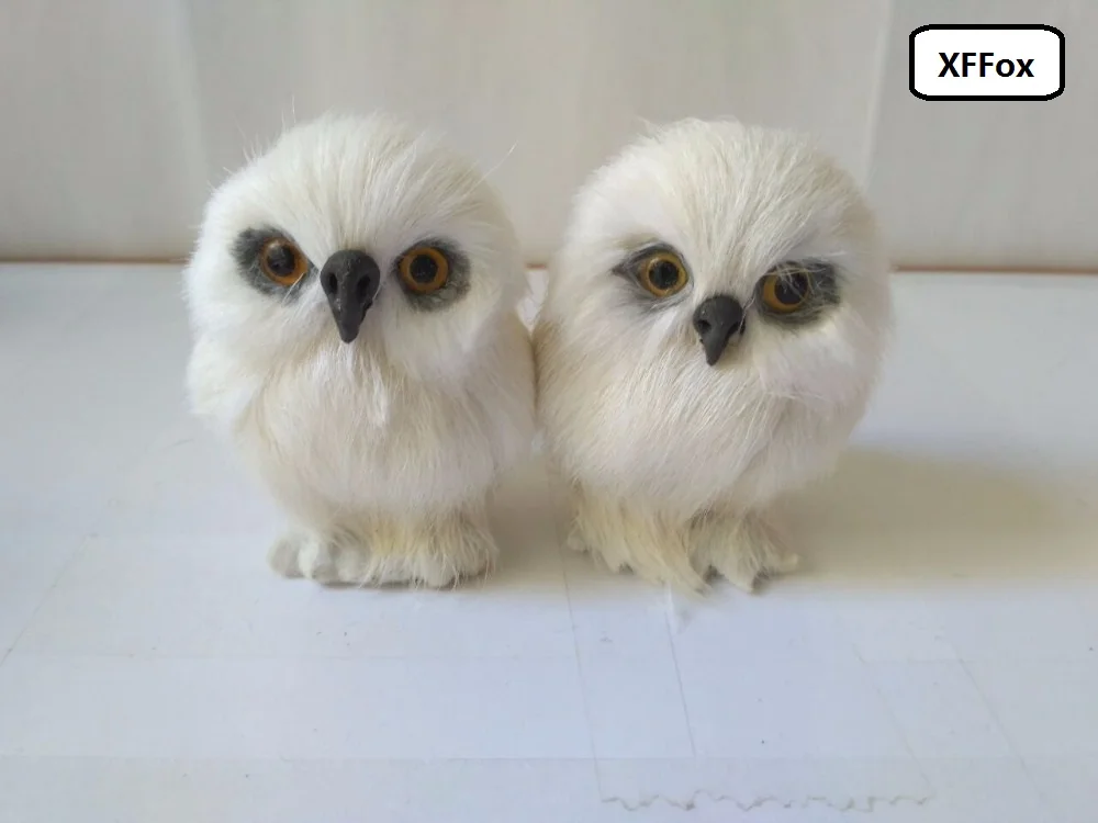 a pair of small cute real life owl models plastic&furs owl dolls home decoration gift about 7x6cm xf0489