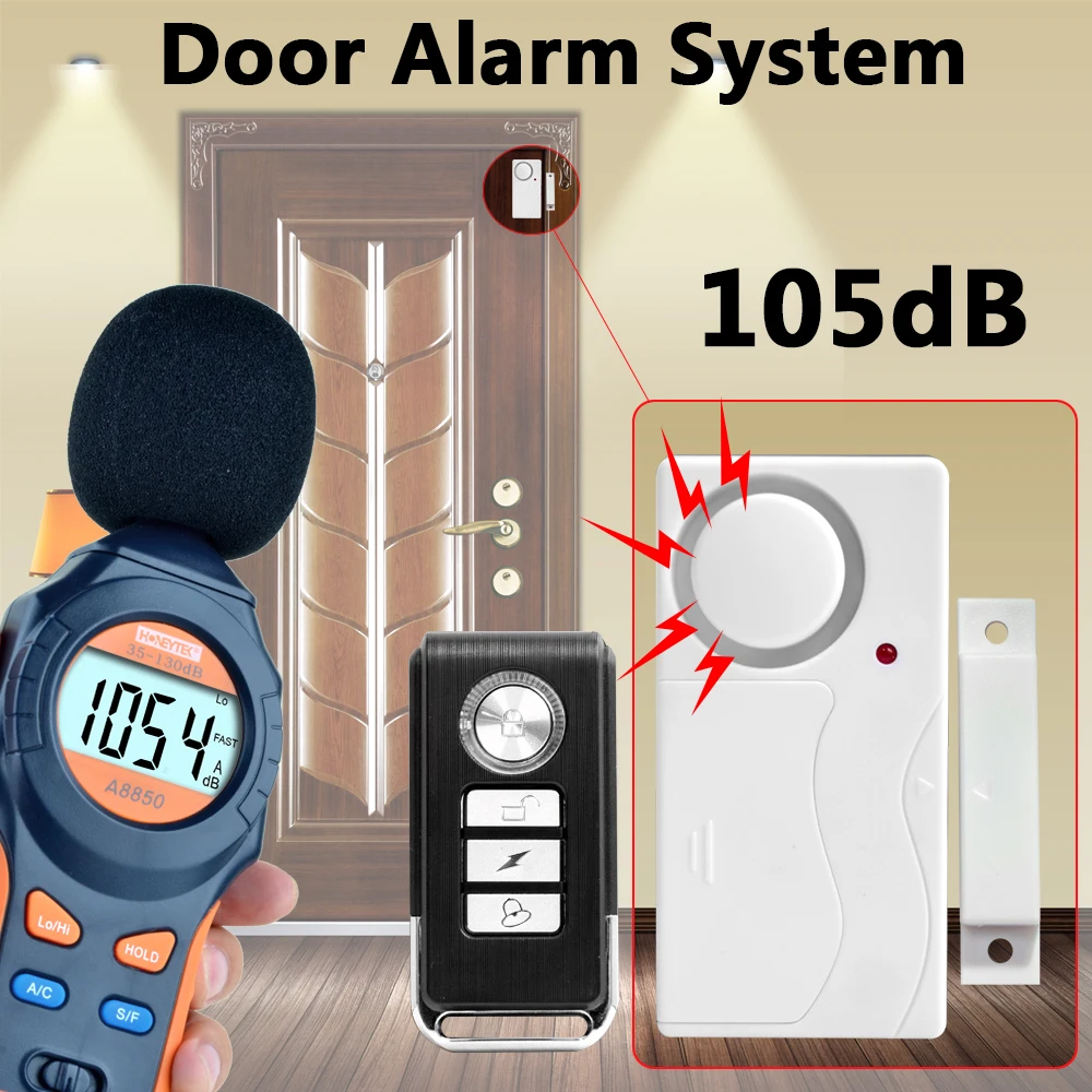 

Door alarm system Door Window Entry Security ABS Wireless Remote Control Door Sensor Alarm Host Alarm System Home Protection Kit