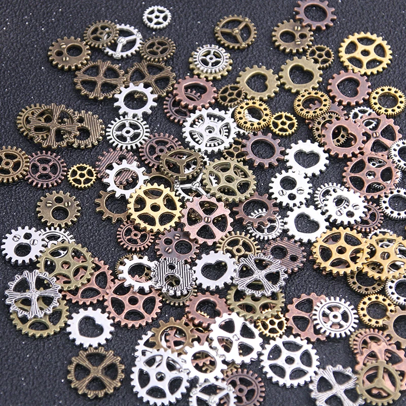 30PCS 4 Color Small Size 8-15mm Mix Alloy Mechanical Steampunk Cogs & Gears Diy Accessories New Oct Drop ship