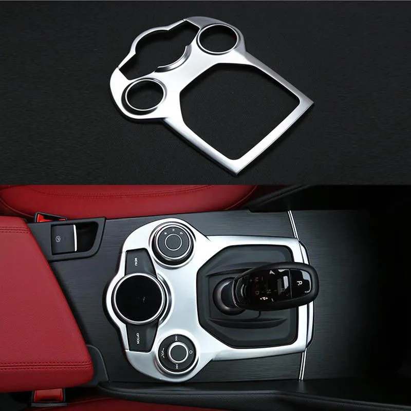 

1pc Car Interior Gear Shift Box Panel Cover Trim Silver ABS High Quality Cover Trim Accessory For Alfa Romeo Giulia 2017-2018