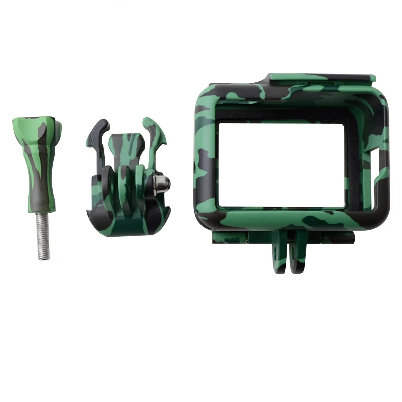 Protective Frame Case Shell Protector Housing Army Green + Lone Screw + Base Mount For GoPro Hero 5 6 7 Black New Accessories