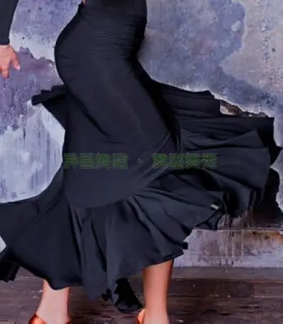 Latin dance short skirt Latin slanted skirt ruffled skirt hem S12058