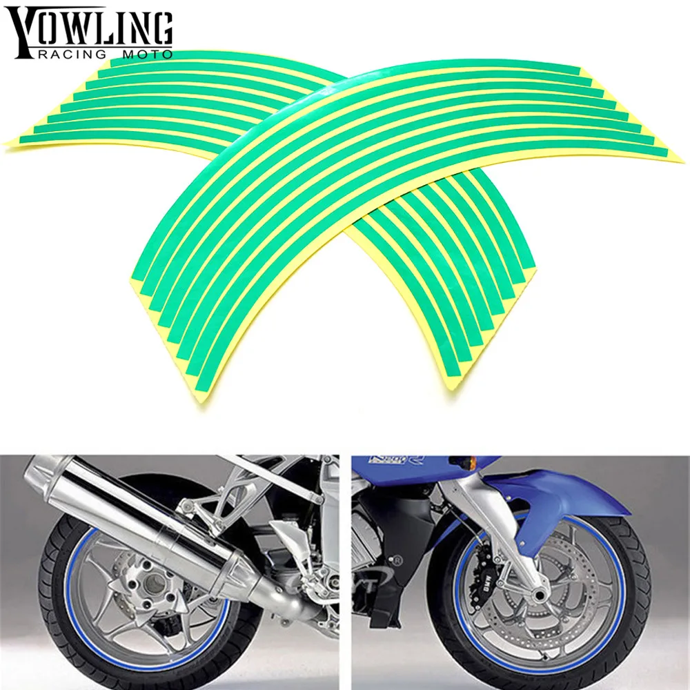 For Kawasaki Z750 Z750R Z750S R S Z800 ZR10R ZR6R ZR750 Colorful motorcycles wheel stickers Reflective Rim moto Stripe Tape