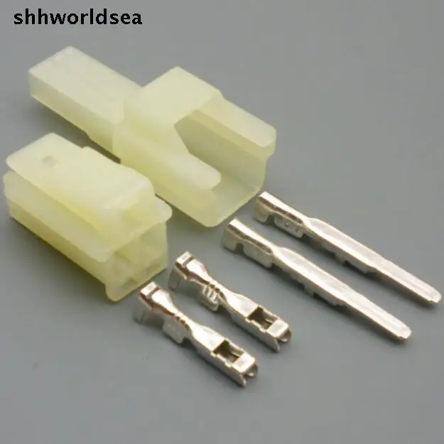 

Shhworldsea 2 pin car electrical wire connector plug motorcycle 2 Way male and female plug socket 6090-1031 6090-1001