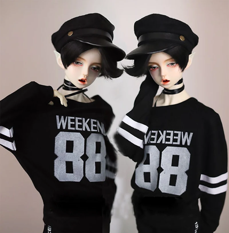 BJD Black 88#  Hoody T-Shirt Outfits Top Clothing For Male  1/3 SD17 70cm  24" Tall SD DK DZ AOD DD Doll use