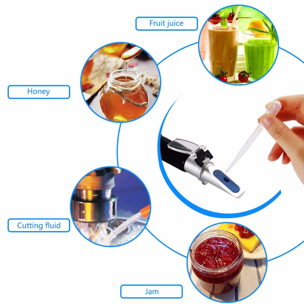 New 0-18% Brix Refractometer For Brix Sugar Beer Brix Refractometer with ATC Refractometer Optical Test Meter