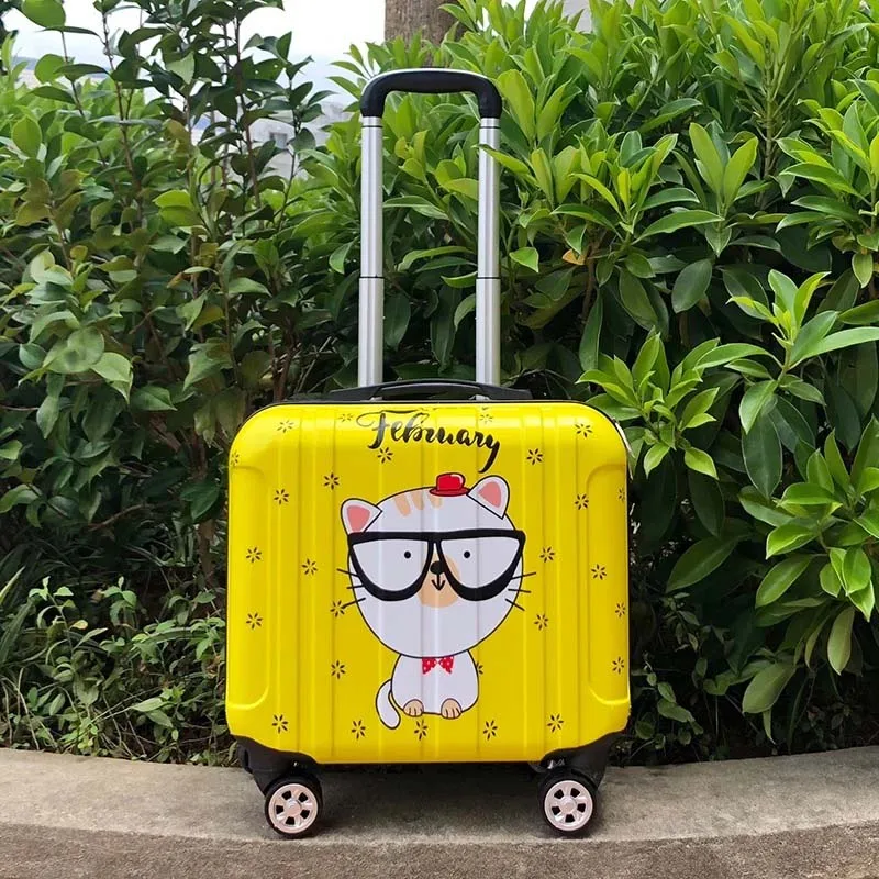 New girl cute 18 inch rolling luggage boy Trolley suitcase Spinner Wheels Student school Luggage bag kids hand Luggage bag