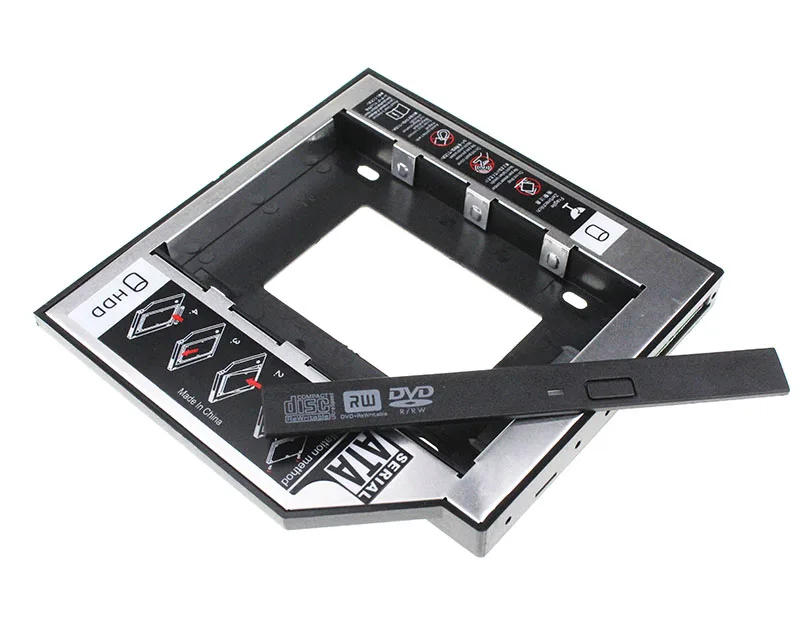 Plastikowy aluminiowy uniwersalny pojemnik na drugi dysk twardy SATA 3.0 12,7 mm do obudowy dysku twardego 2,5" 1 TB + dioda LED do notebooka ODD DVD/CD-ROM